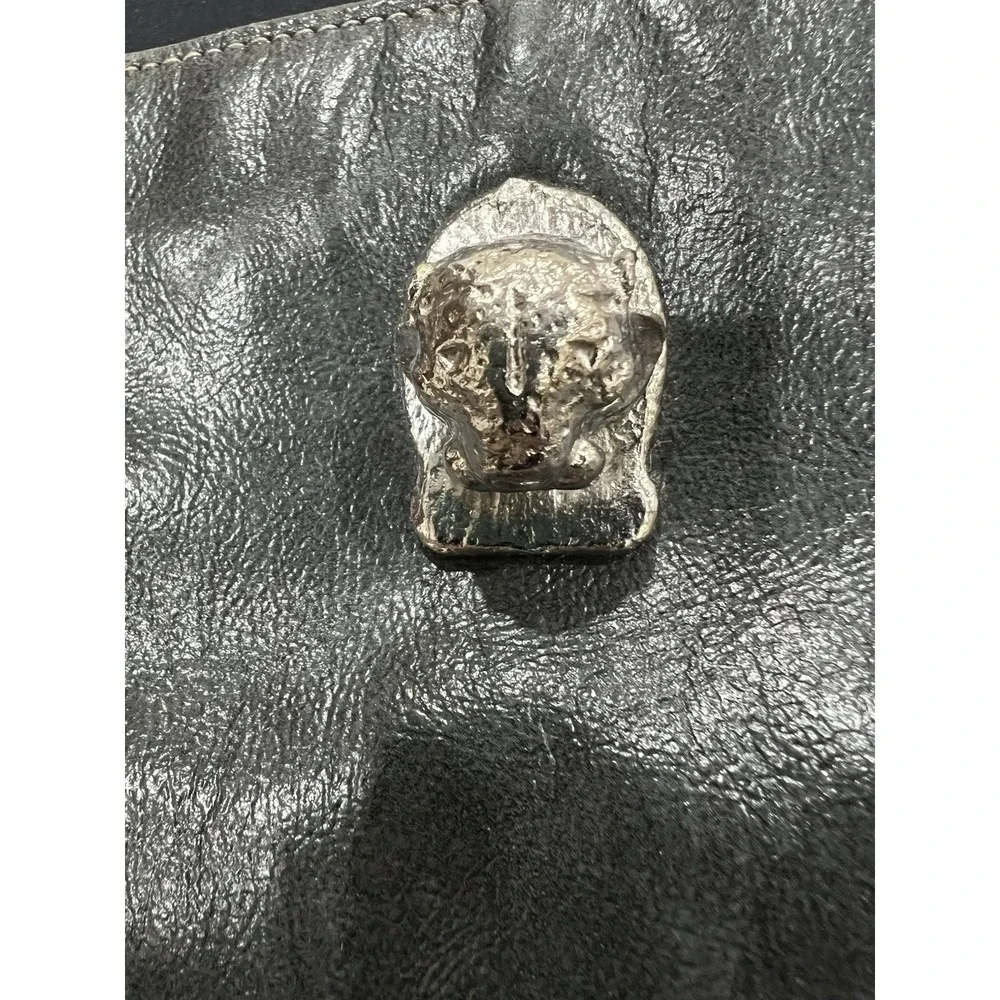 Vintage Mardane Lion/Tiger Head Dark Gray Shimmery Evening Purse  Chain Strap